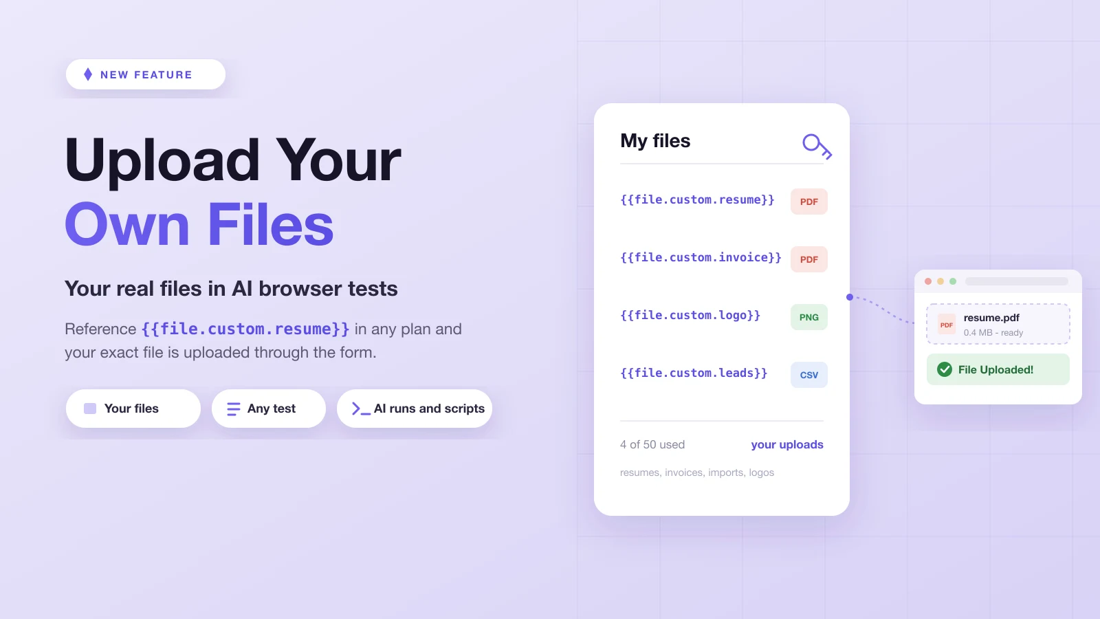 Upload Your Own Files in Browser Tests